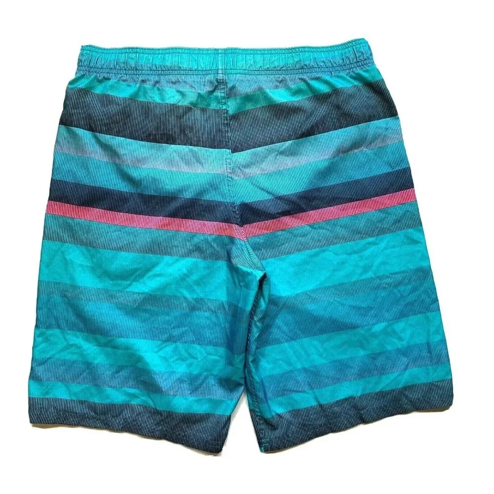 Nike Swim Trunks‎ Board Shorts Mens Medium M Mesh Brief Swoosh Colorful Striped